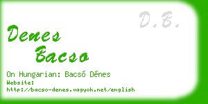 denes bacso business card